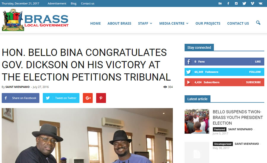 Website Design for BrassLGA, Bayelsa State